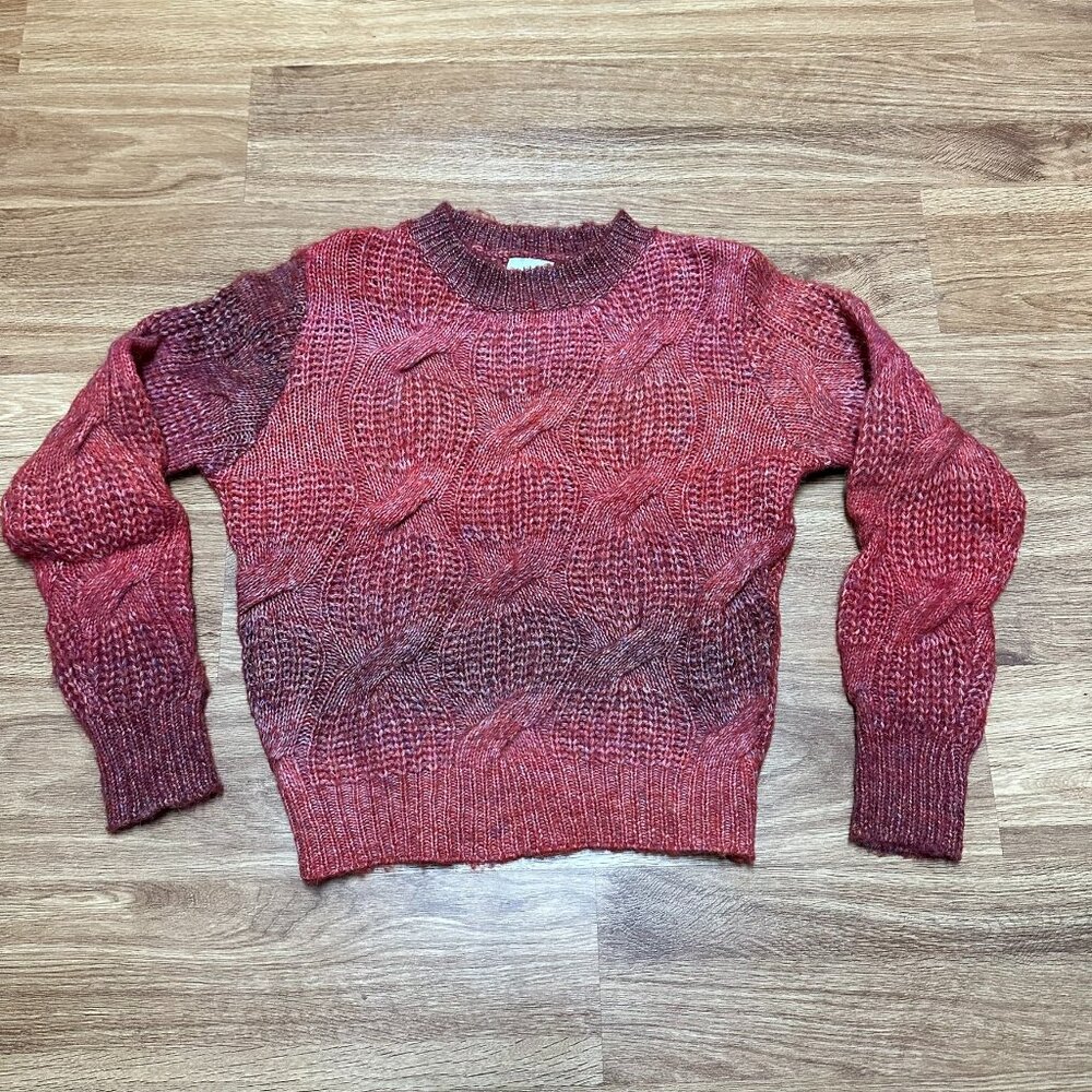 Lili Sidonio by Molly Bracken - Women's Cozy Red Ombré Knit Sweater - Size S